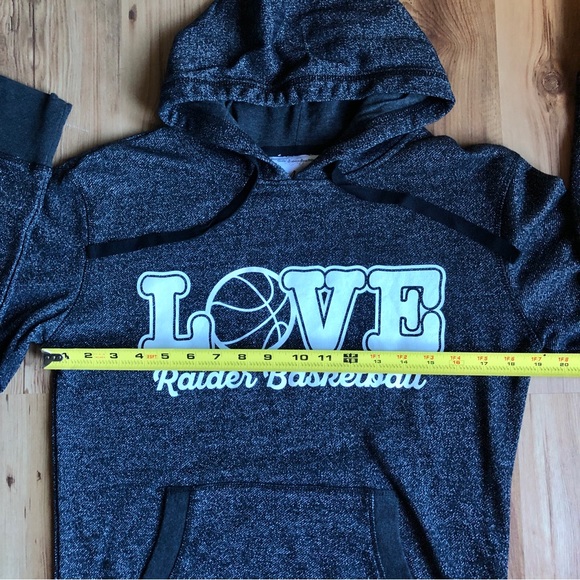 LOVE RAIDER BASKETBALL Hoodie Long Sleeve Top Small Black Gray Women’s - Picture 6 of 16
